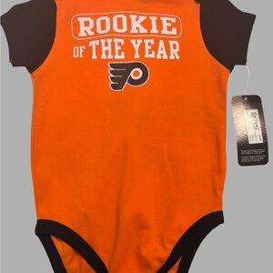 NHL Philadelphia Flyers Orange & Black Rookie & Flyers Jersey Bodysuit.
